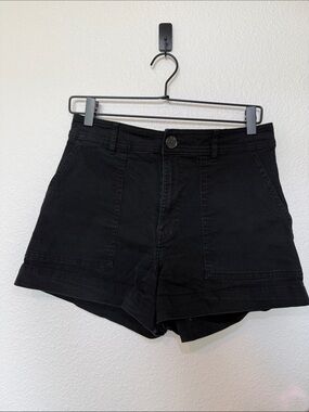 H&M Women’s High-Rise Black Cotton Shorts